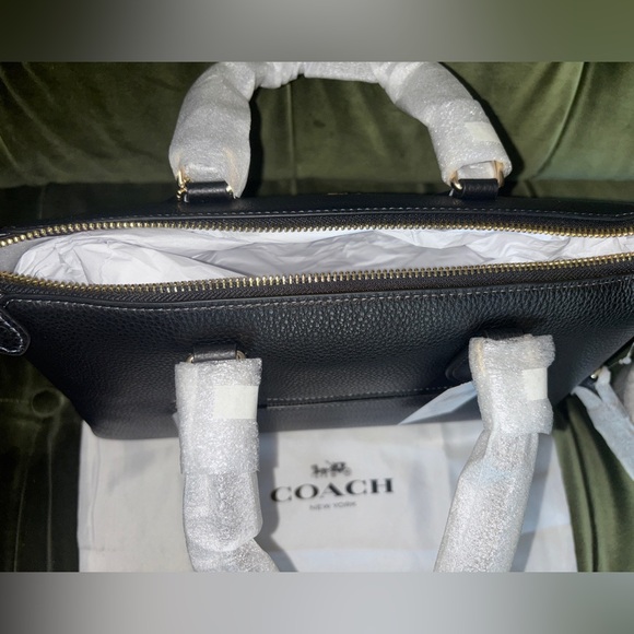 NWT Coach Georgia Satchel Bag In black pebbled leather - Picture 13 of 15